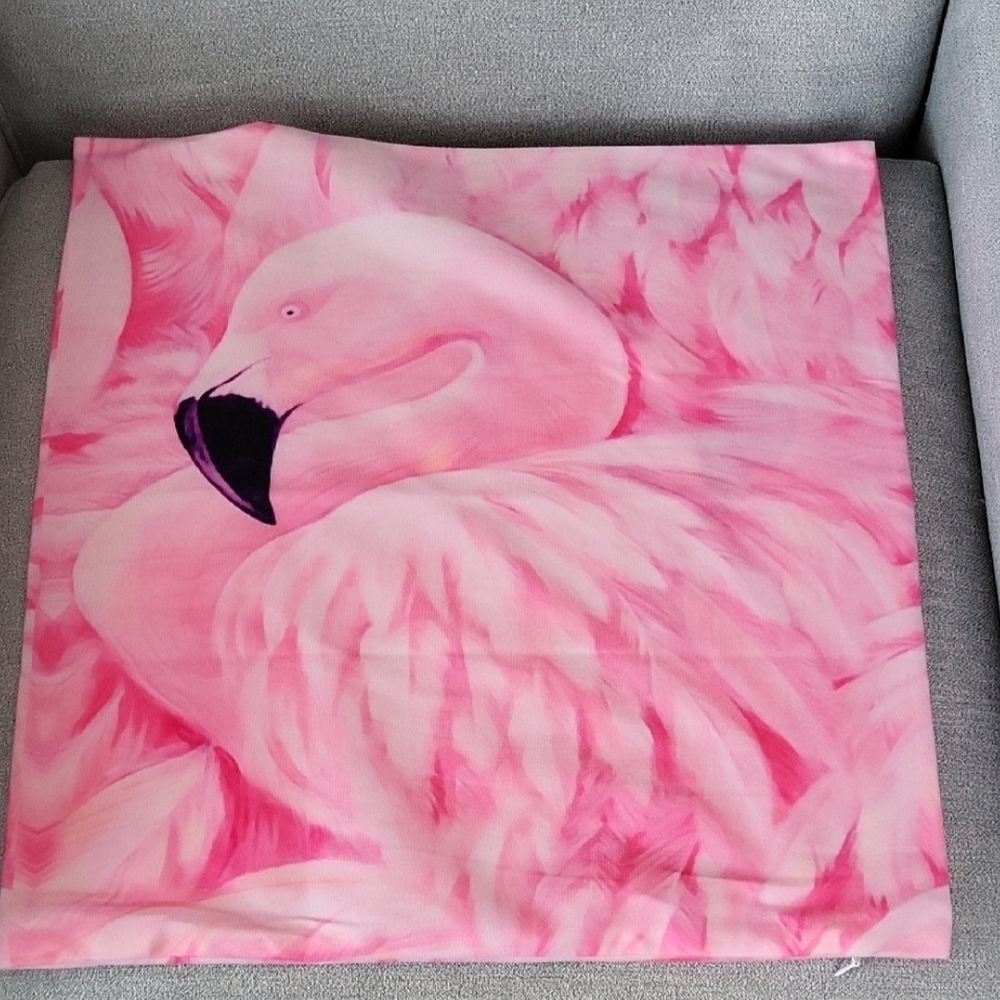 Flamingo Pillow Covers 18x18 Set Of 4 - Picture 2 of 5